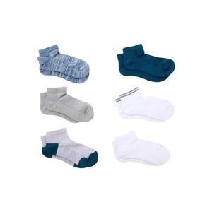 Copper Life 6pk Bamboo Compression Ankle Socks Coastal Sea